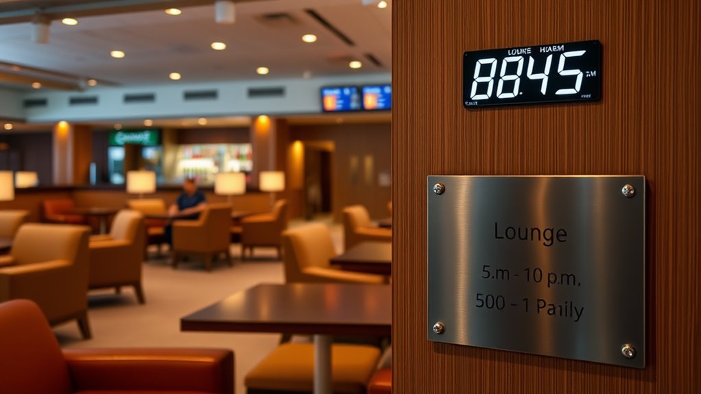 lounge operating hours schedule